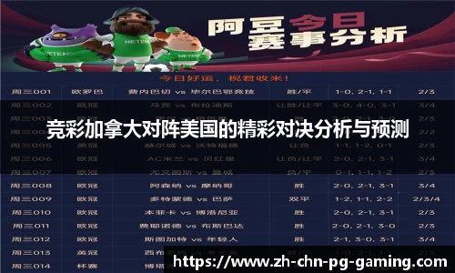 竞彩加拿大对阵美国的精彩对决分析与预测